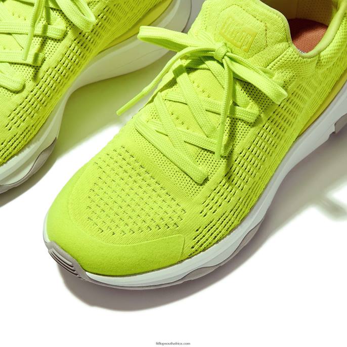 Women VITAMIN FFX Neon Reflective Knit Sports Trainers Fitflop 882F242 Electric Yellow