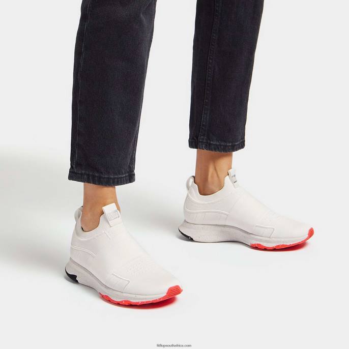 Women VITAMIN FF E01 Knit Elastic Sports Trainers Fitflop 882F234 Urban White Mix
