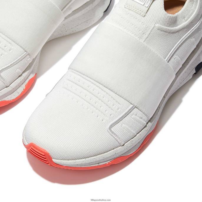Women VITAMIN FF E01 Knit Elastic Sports Trainers Fitflop 882F234 Urban White Mix