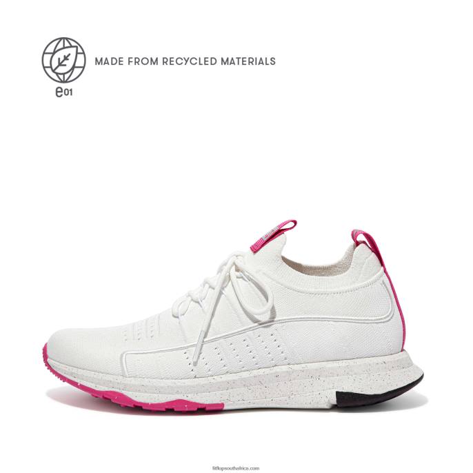 Women VITAMIN FF E01 Knit Sports Trainers Fitflop 882F268 Urban White Mix
